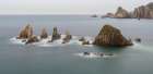 Spain, Gueirua. Sea stacks on shoreline. Art Print